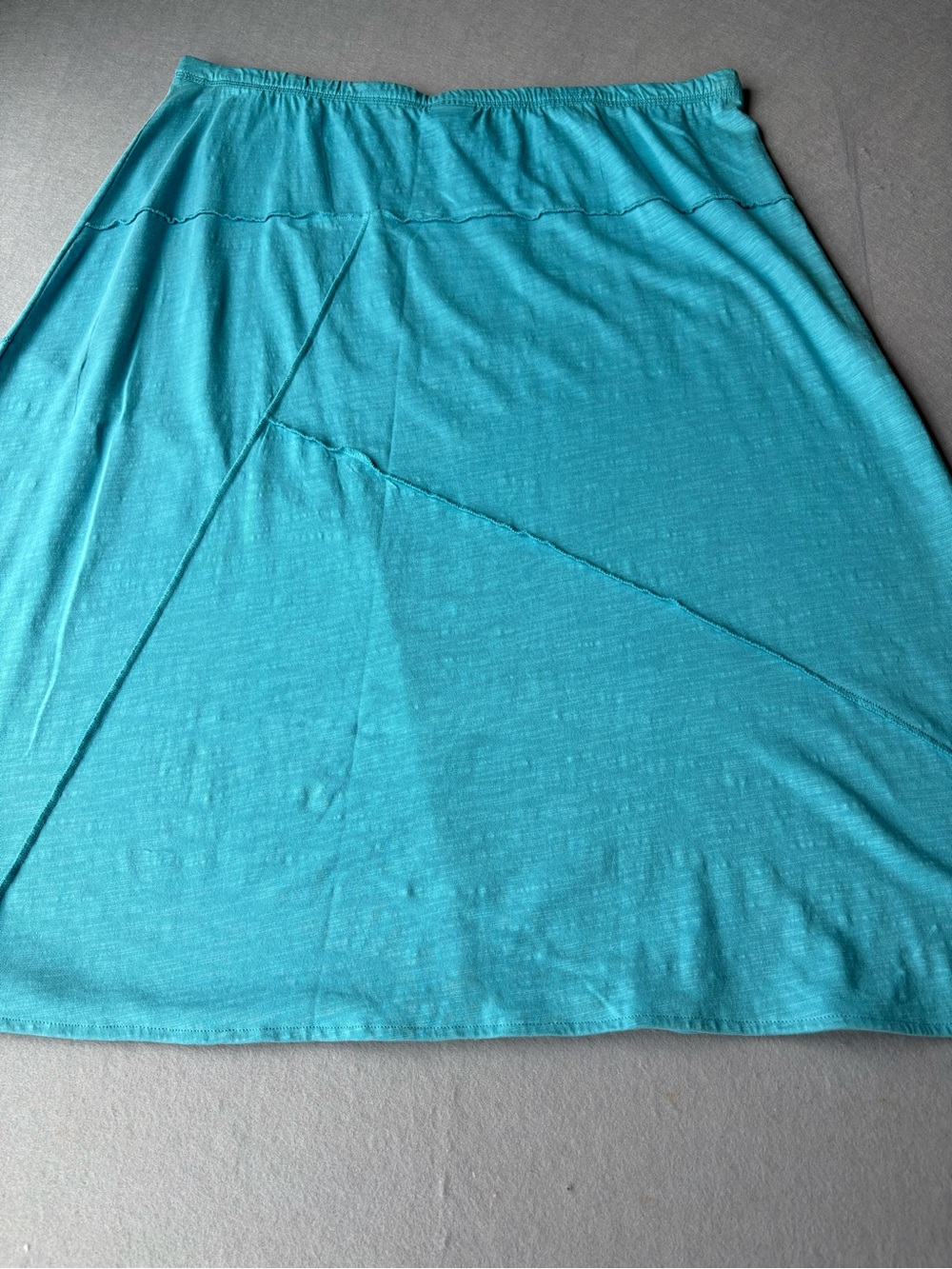 J. Jill Aqua Cotton Elastic-Waist Asymmetric Skirt 100% cotton sz XL flowy midi - Picture 8 of 8